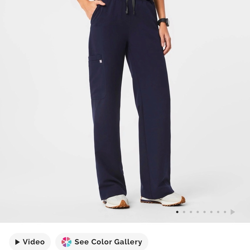 Figs Women's Isabel Wide Leg Navy Blue Scrub Pants
